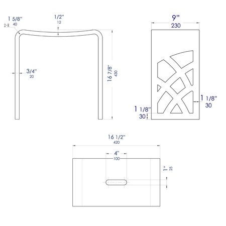 Alfi Brand Designer White Matte Solid Surface Resin Bathroom / Shower Stool ABST88